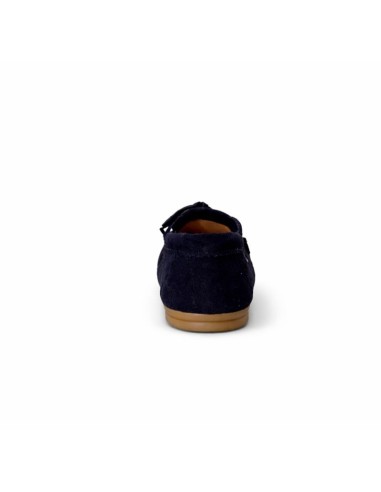 Blue suede women's mocassins