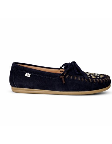 femmes mocassins suède bleu W-MOCELE-NAVY