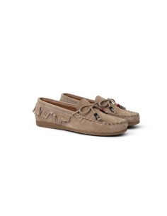 femmes mocassins suède beige W-MOFLEK-TAUPE