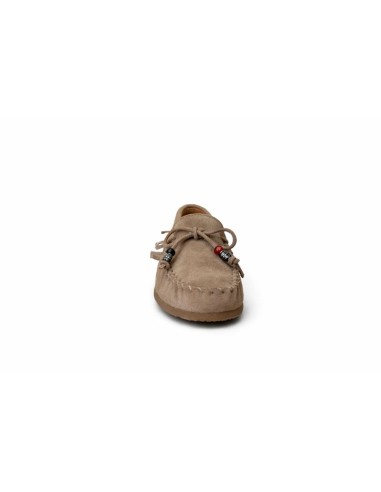 Beige suede women's mocassins