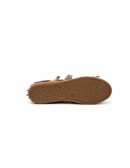 Beige suede women's mocassins