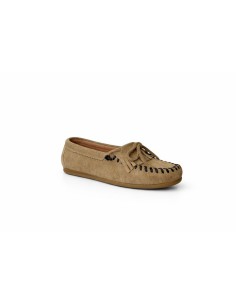 Beige suede women's moccasins 2