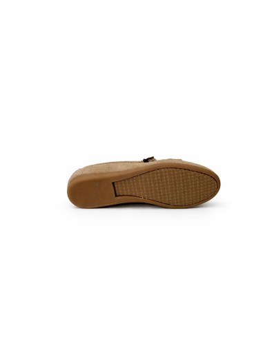 femmes mocassins suède beige W-MOFLI-TOPO