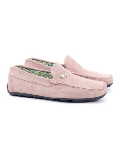 Pink suede moccasin