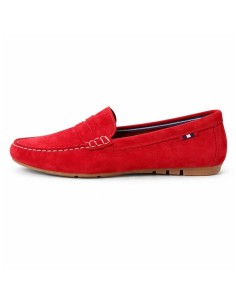Mocasines de mujer de ante con antifaz color rojo 2