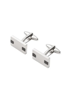 Gemelos de latón rectangulares color plata