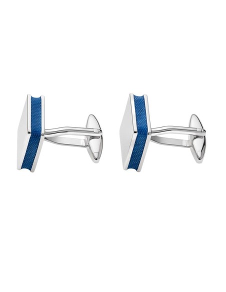 Jumeaux laiton cuir-noir GEM-AFC114-SILVER
