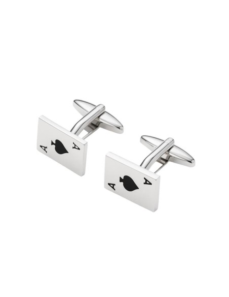 Jumeaux laiton cuir-noir GEM-RKOA121-SILVER