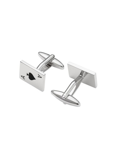 Jumeaux laiton cuir-noir GEM-RKOA121-SILVER