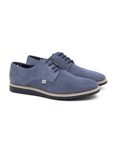 Blue suede derby
