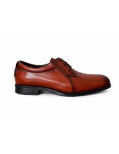 Derby de piel brogado color cuero 2