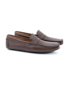 Brown leather moccasin
