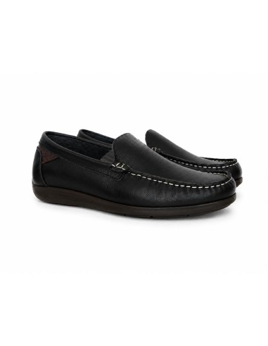 Blue leather moccasin