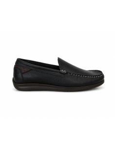 Mocasín de piel con aplique metálico color azul 2