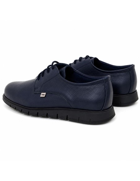 Derby de peau bleu MEVOR-NAVY