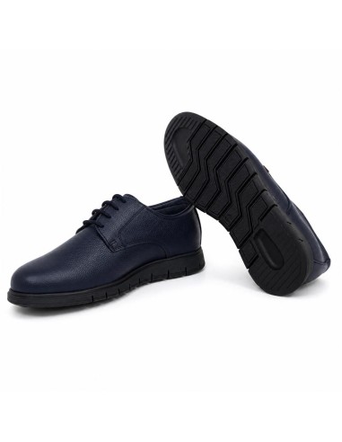 Blue leather derby