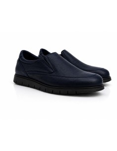 Blue leather moccasin