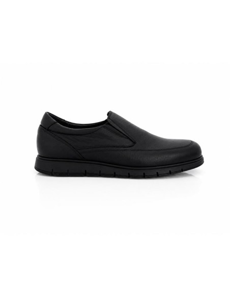 Black leather moccasin