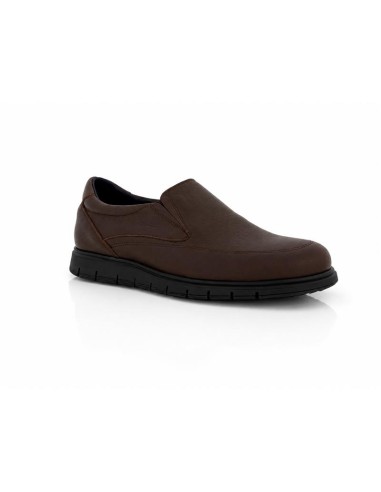 Brown leather moccasin