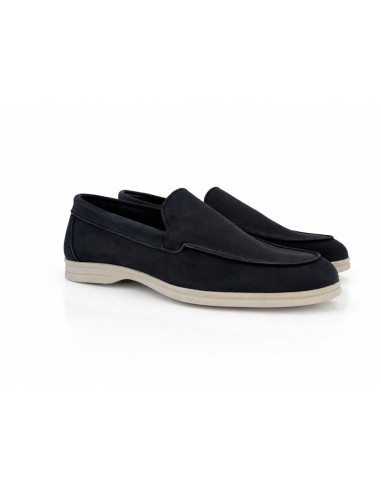 Blue nubuck moccasin