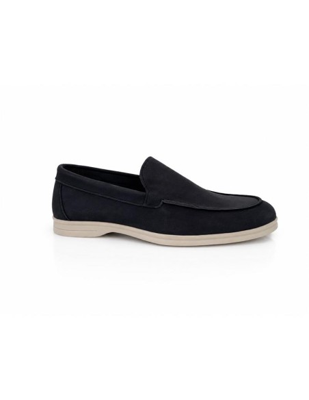 Blue nubuck moccasin