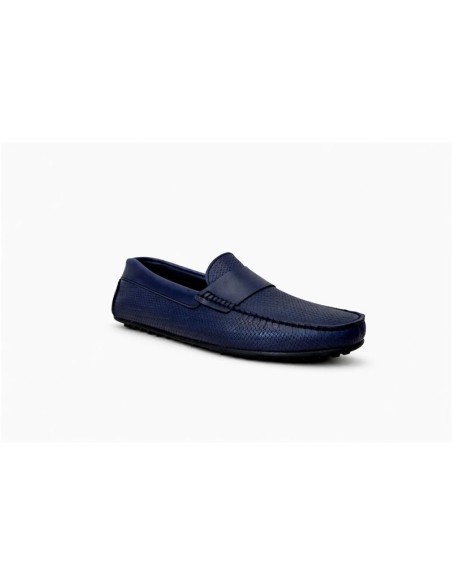 Mocassin de peau bleu MOCBASKET-MARINO