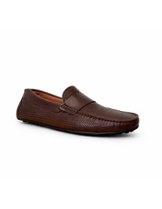 Mocasín de piel con antifaz color marrón 2
