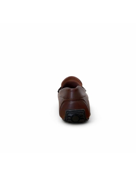 Brown leather moccasin