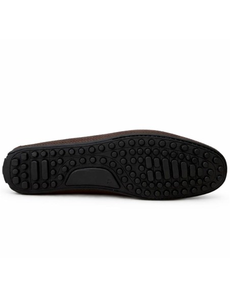 Brown leather moccasin
