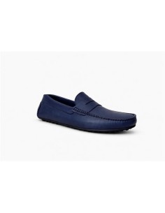 Blue leather moccasin 2