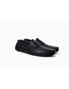 Mocasín de piel con antifaz color negro