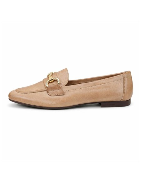 Mocasines de mujer de piel con antifaz color beige
