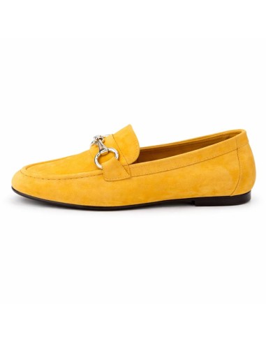 Mocasines de mujer de ante con antifaz color naranja