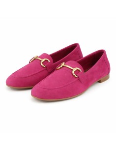 Mocasines de mujer de ante con antifaz color rosa