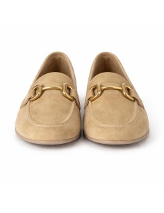 Beige suede women's moccasins 2