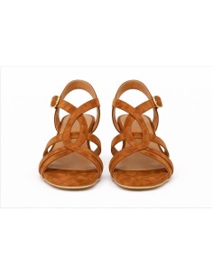 Light Brown suede women's sandals