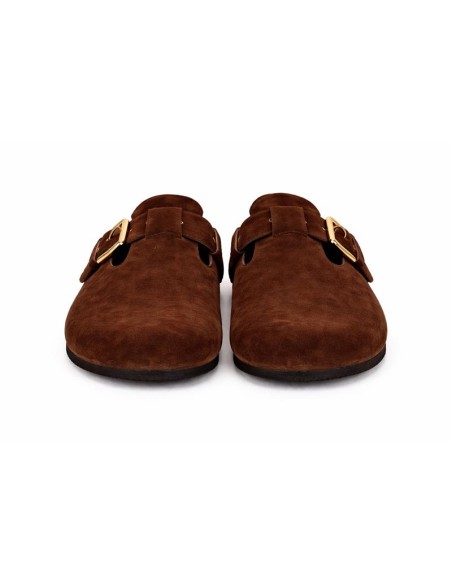 sandales femme suède marron W-SOLANTE-BROWN