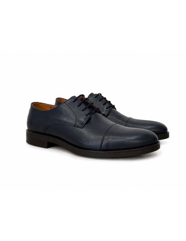 Derby de peau bleu BELLINI-BLUE