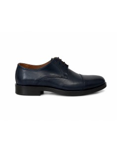 Derby de piel con costura color azul 2