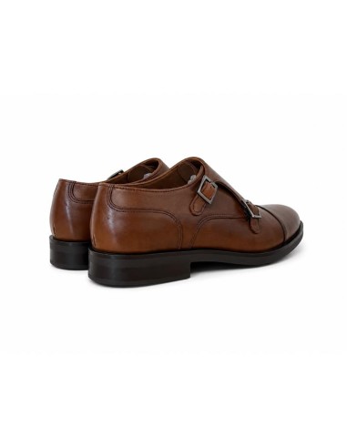 chaussure avec boucle de peau marron CORVIN-BROWN