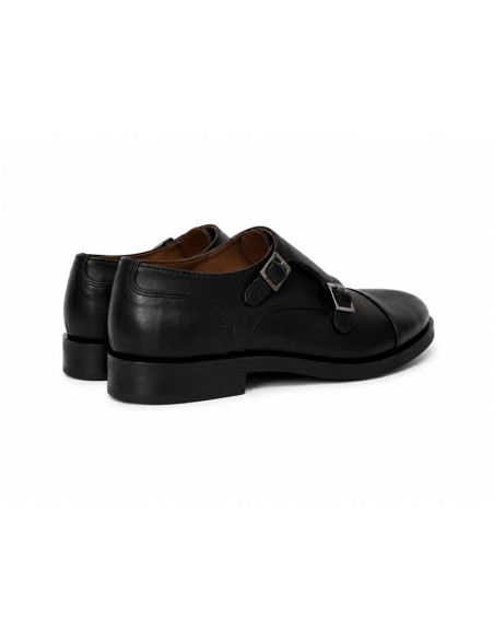 Black leather monkstrap