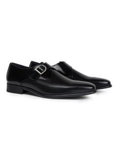 chaussure avec boucle de peau le noir MERINO-BLACK