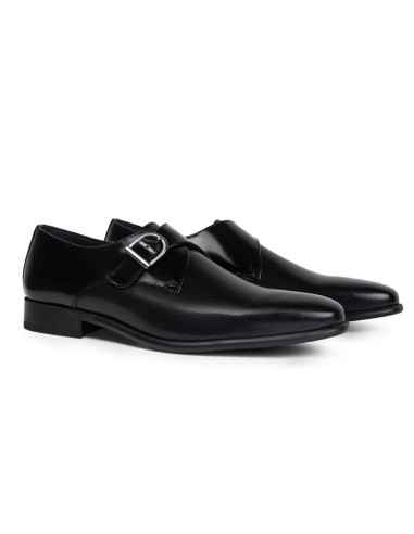 chaussure avec boucle de peau le noir MERINO-BLACK