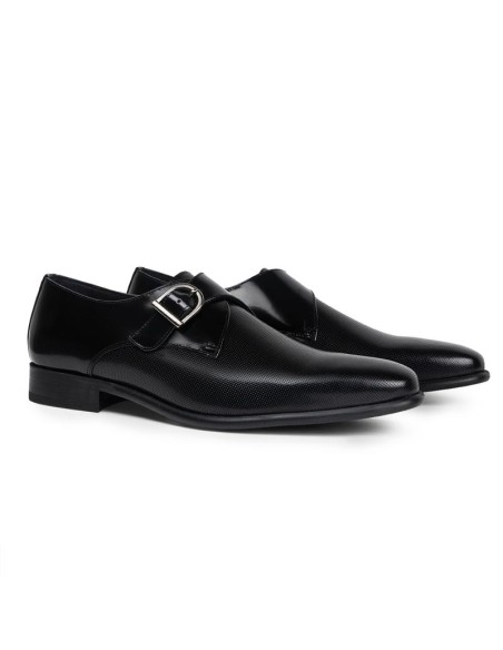 chaussure avec boucle de peau le noir MERINO-BLACK
