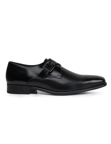 Black leather monkstrap