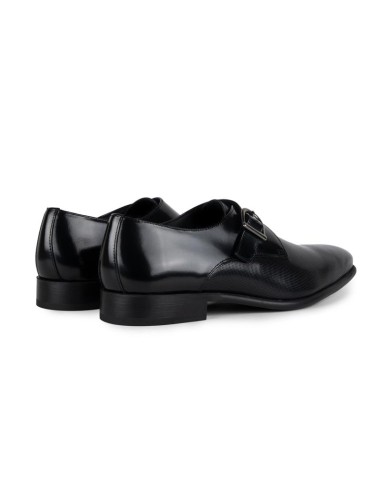 chaussure avec boucle de peau le noir MERINO-BLACK
