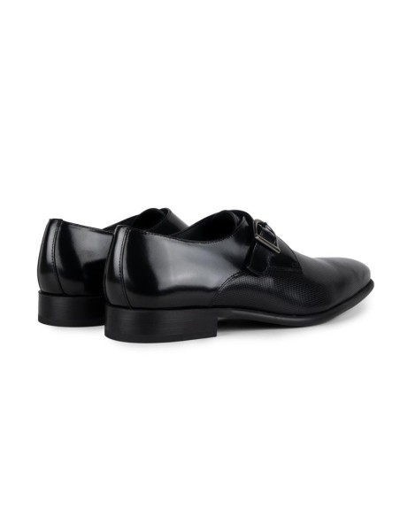 Zapato con hebilla de piel con plantilla extraible color negro