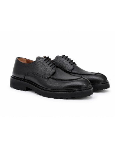 Black leather derby