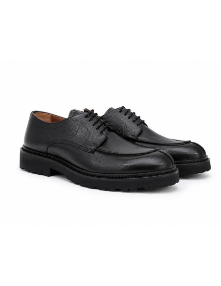 Black leather derby