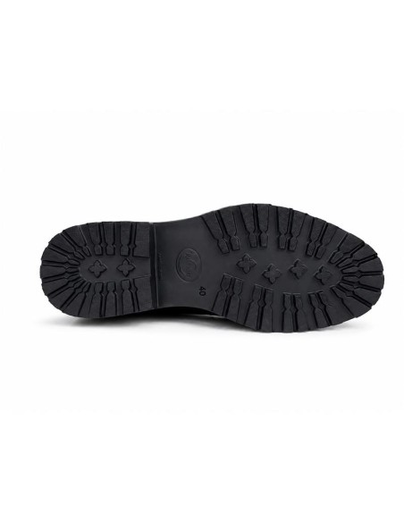 Black leather derby